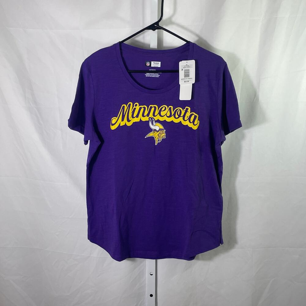NWT Minnesota Vikings NFL Team Apparel T-Shirt - Womens Size XL - Purple